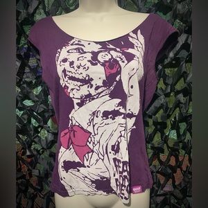 Retro Limited Edition Creep Street Girly Zombie Top in Purple